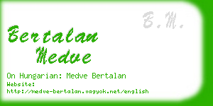 bertalan medve business card